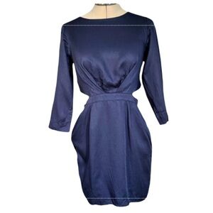 Aijek [Size 2] Dress with Cross-Open Back | Navy - EUC